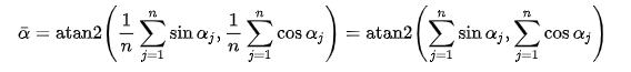 Circular Mean Equation, the average of Angles